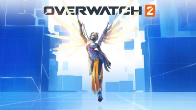 Mercy schwebt in Overwatch 2 - 4K Hintergrundbild