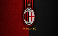 Logo del AC Milan sobre fondo texturizado - Fondo de pantalla 4K