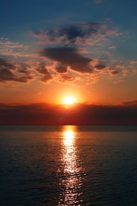 Amber Sunset Over Tranquil Waters