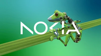 nokia, logo, arrière plan vert, technologie, fond décran 4k