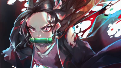 nezuko kamado, убийца демонов кимэцу но яиба, demon slayer kimetsu no yaiba, аниме, anime