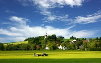 pradera, naturaleza, nube, prado, zona rural