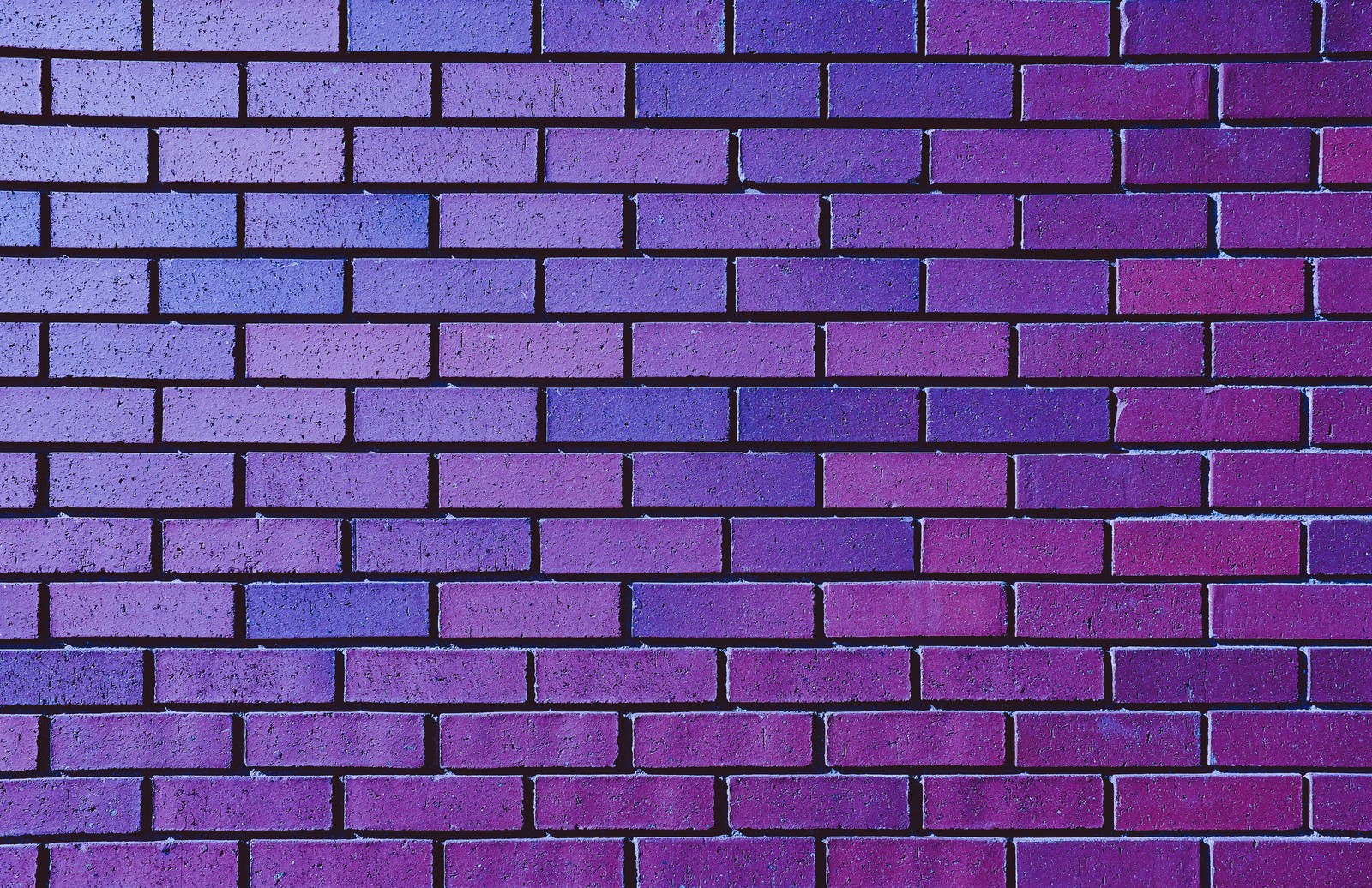 Una pared de ladrillos púrpura y azul con un hidrante en frente (ladrillo, pared, mampostería, púrpura, violeta)