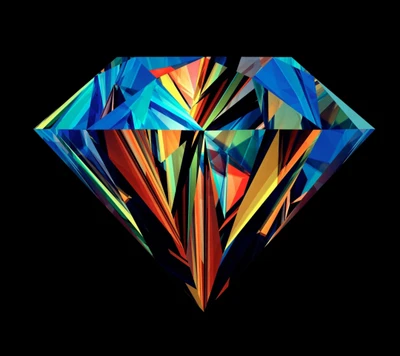 abstract, colorful, diamond