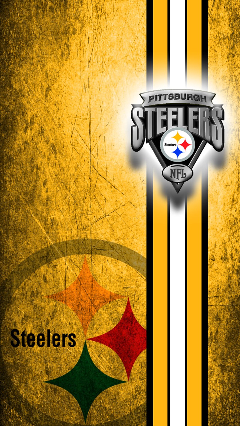 Логотип футбольной команды pittsburgh steelers на желтом и черном фоне (футбол, питтсбург, pittsburgh, скроугинс, scroggins)