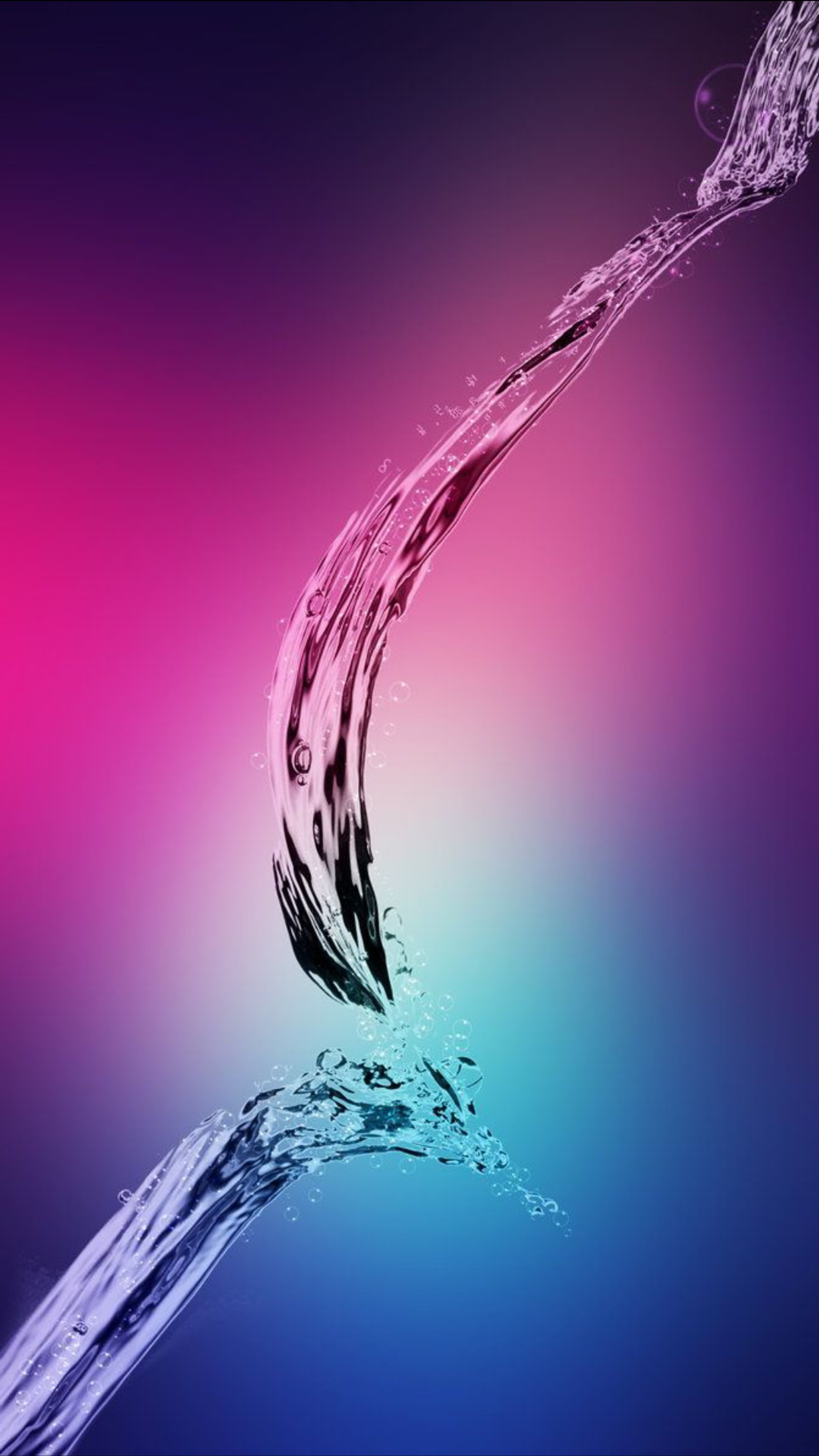 A close up of a water wave with a pink and blue background (abstract, background, design, drop, water)