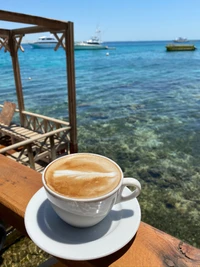 eau, cappuccino, tasse à café, tasse, vaisselle