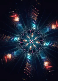 fractal, abstraction, fireworks, night, light wallpaper