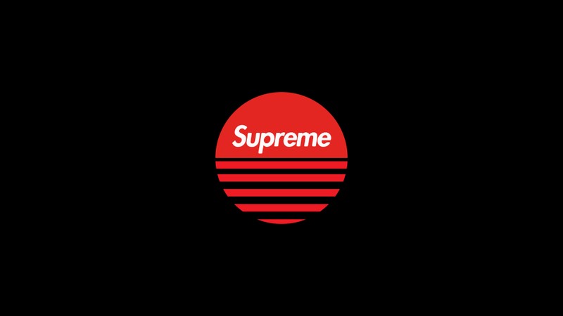 Логотип supreme на черном фоне (supreme, солнце, черный фон, 5k, 8k)