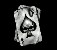 Abstract Ace of Spades with Skull Design