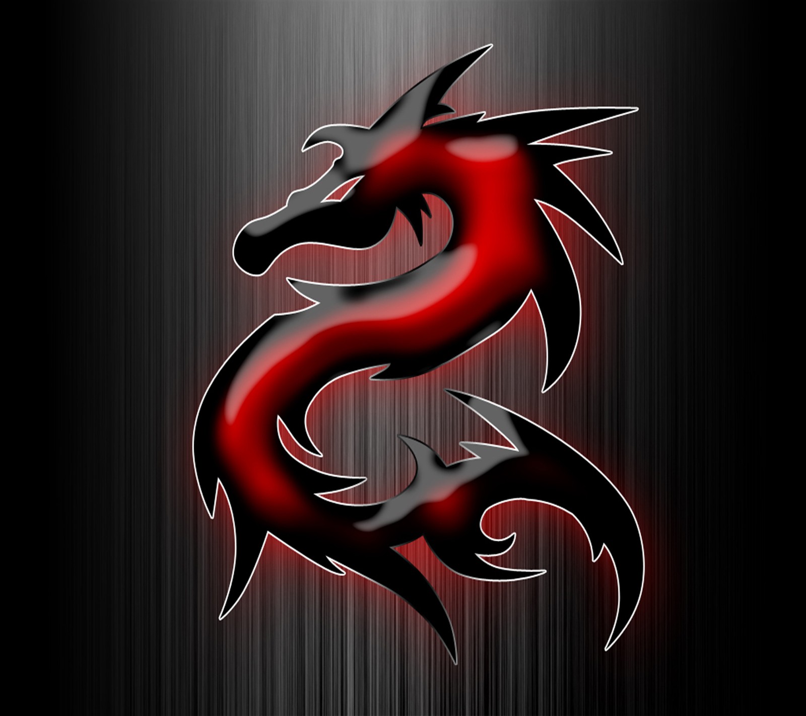 Logo de dragón rojo sobre un fondo negro con un fondo rojo (dragón rojo, fondo de pantalla)