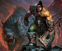 grom, herói, orc, warcraft, lobo