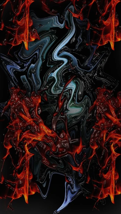 Abstract Fusion of Dark Flames and Fluid Motion