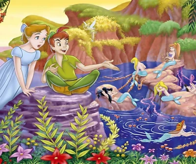 Peter Pan e Wendy encontram sereias encantadoras na Terra do Nunca