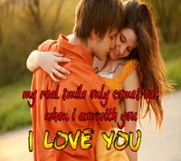 couple, cute, hug, kissing, love wallpaper