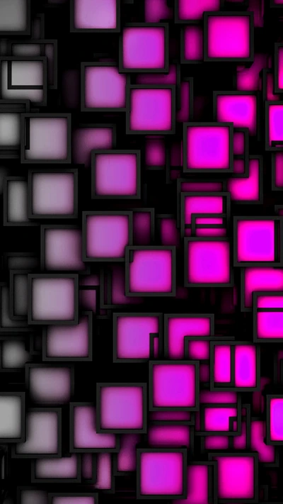 Abstract Pink Squares Against a Dark Background