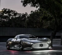 Sleek supercar Mercedes mettant en avant un design sportif et de la vitesse