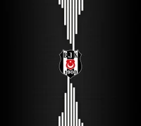 Elegancia en blanco y negro: logo de BJK con líneas verticales llamativas