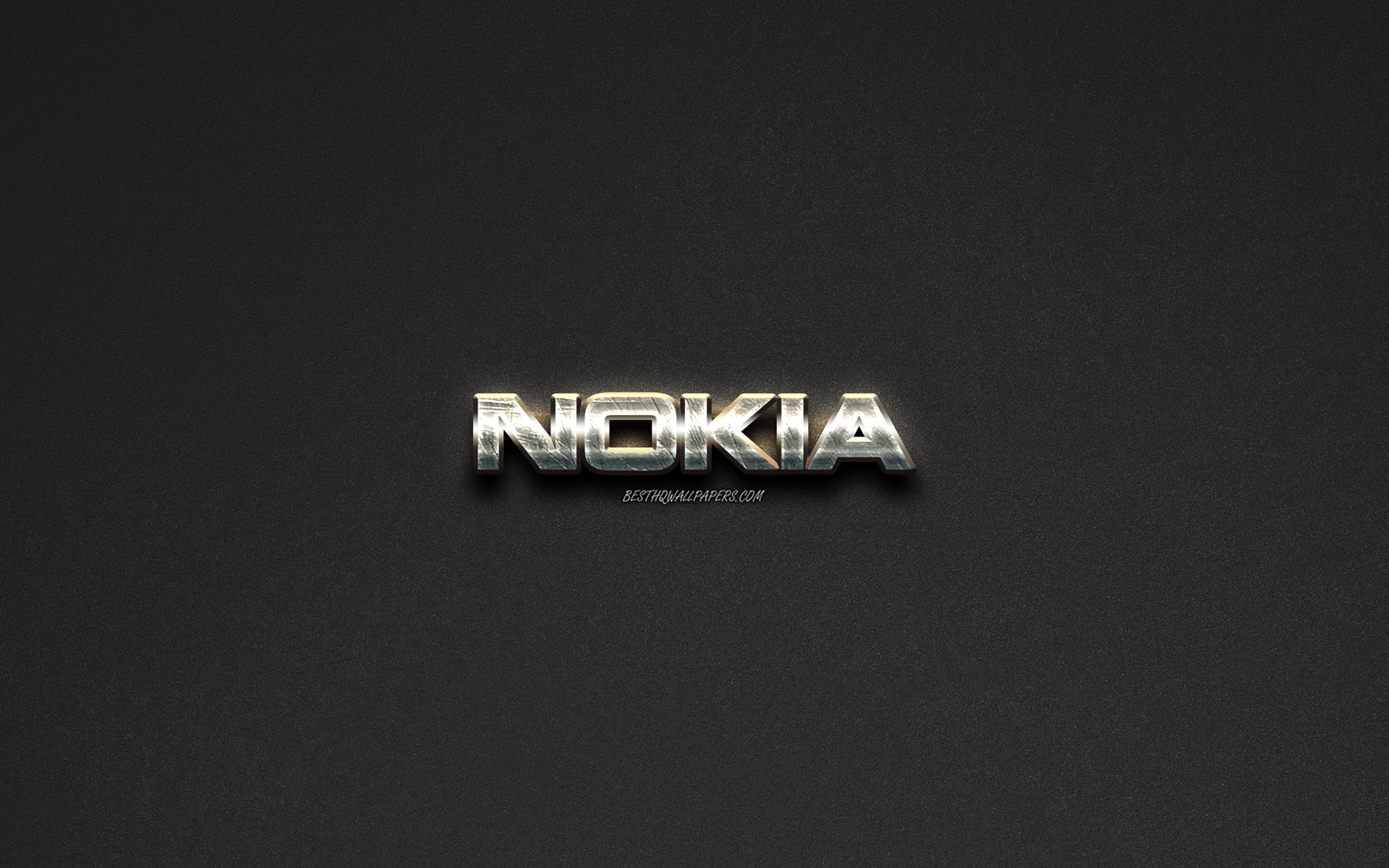 A close up of a black background with a silver logo (logo, nokia, smartphone, huawei, text)