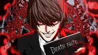 L Lawliet tenant le Cahier de la Mort : Art fan d'anime sombre