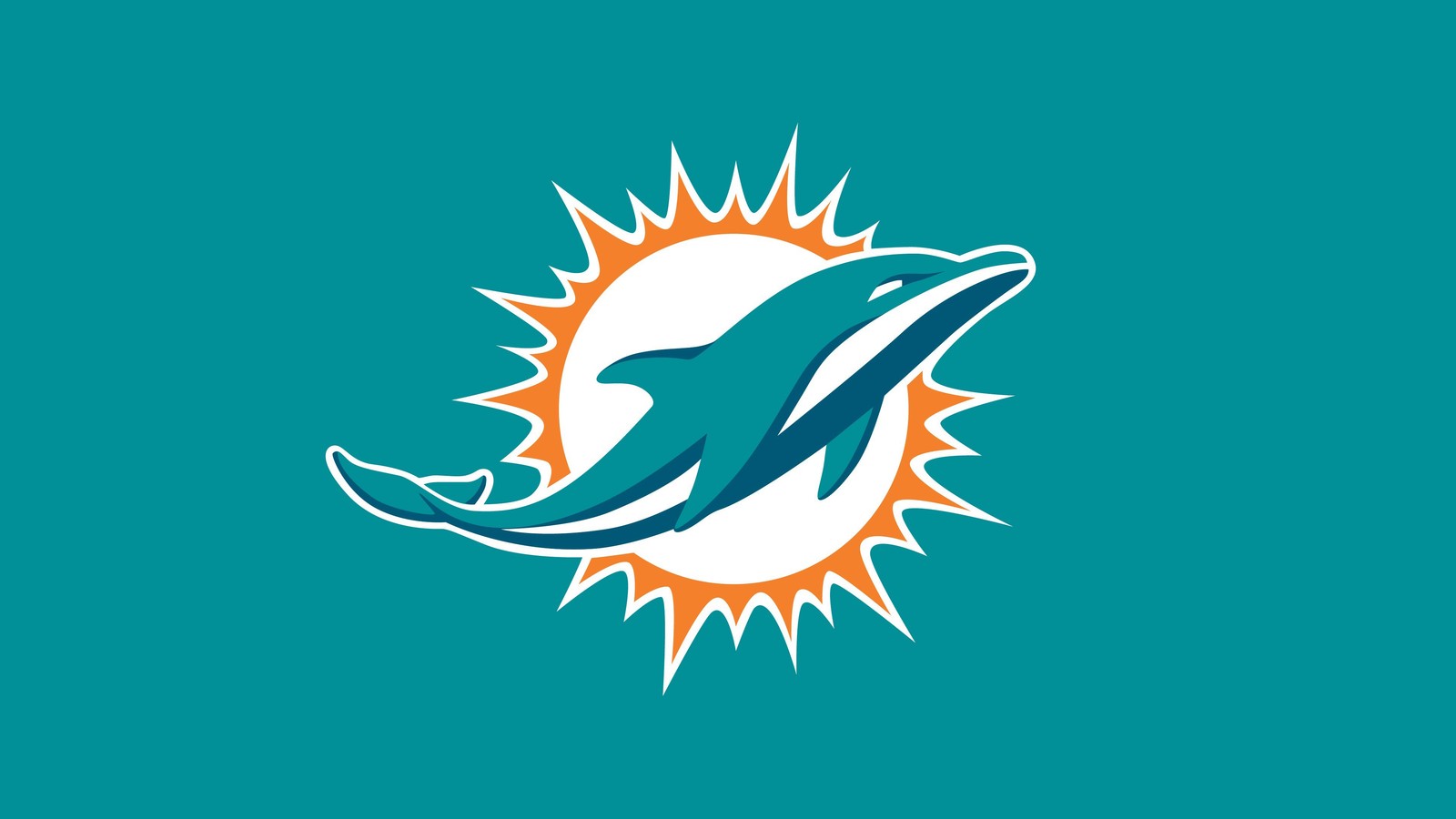 miami dolphins, nfl team, logo, teal background, sports wallpaper