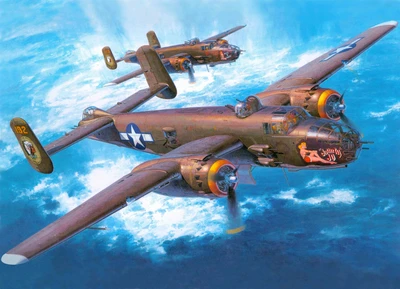 North American B-25 Mitchell: Avião militar icônico com motor a hélice em voo