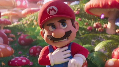 Mario's Adventure in a Vibrant Mushroom Kingdom - The Super Mario Bros Movie 2023