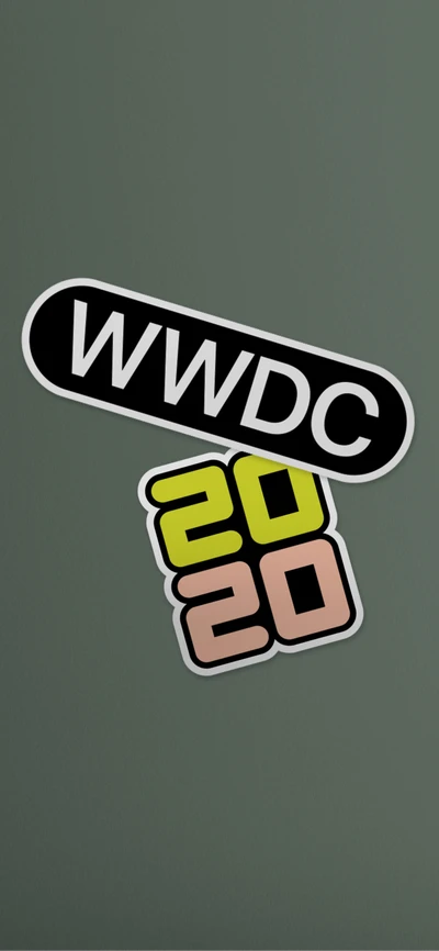 Autocollants WWDC 2020 avec la marque Apple et des graphiques colorés