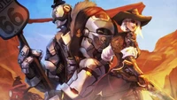 Ashe y Bob en un duelo del Viejo Oeste de Overwatch.