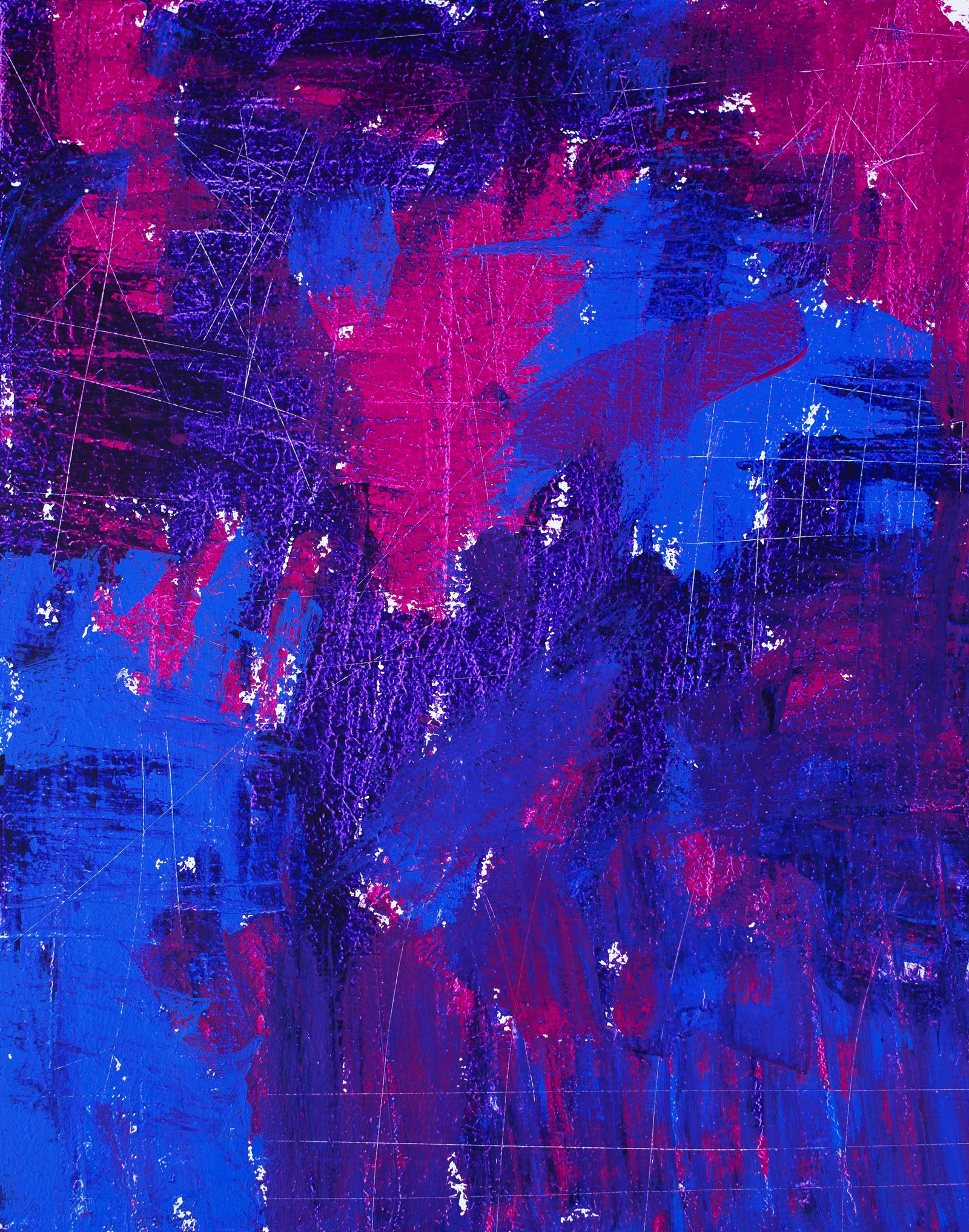 Painting of a blue and red abstract painting with a red and blue background (modern art, acrylic paint, art, blue, cobalt blue)