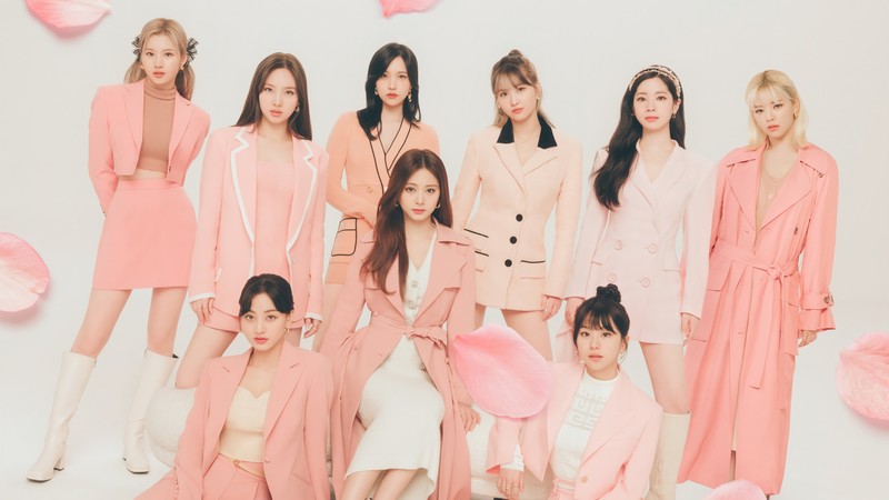 Группа участниц girls' generation позирует для фотографии (дважды, 트와이스, корейский, девичья группа, k pop)