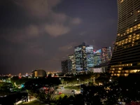 singapore, night, tower block, metropolis, urban area