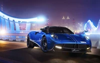 Pagani Huayra: A Stunning Supercar in a Cityscape at Night