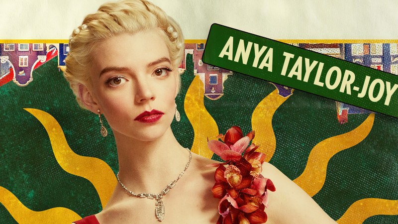 Крупный план женщины в красном платье и ожерелье (аня тейлор джой, anya taylor joy, амстердам 2022, фильм)