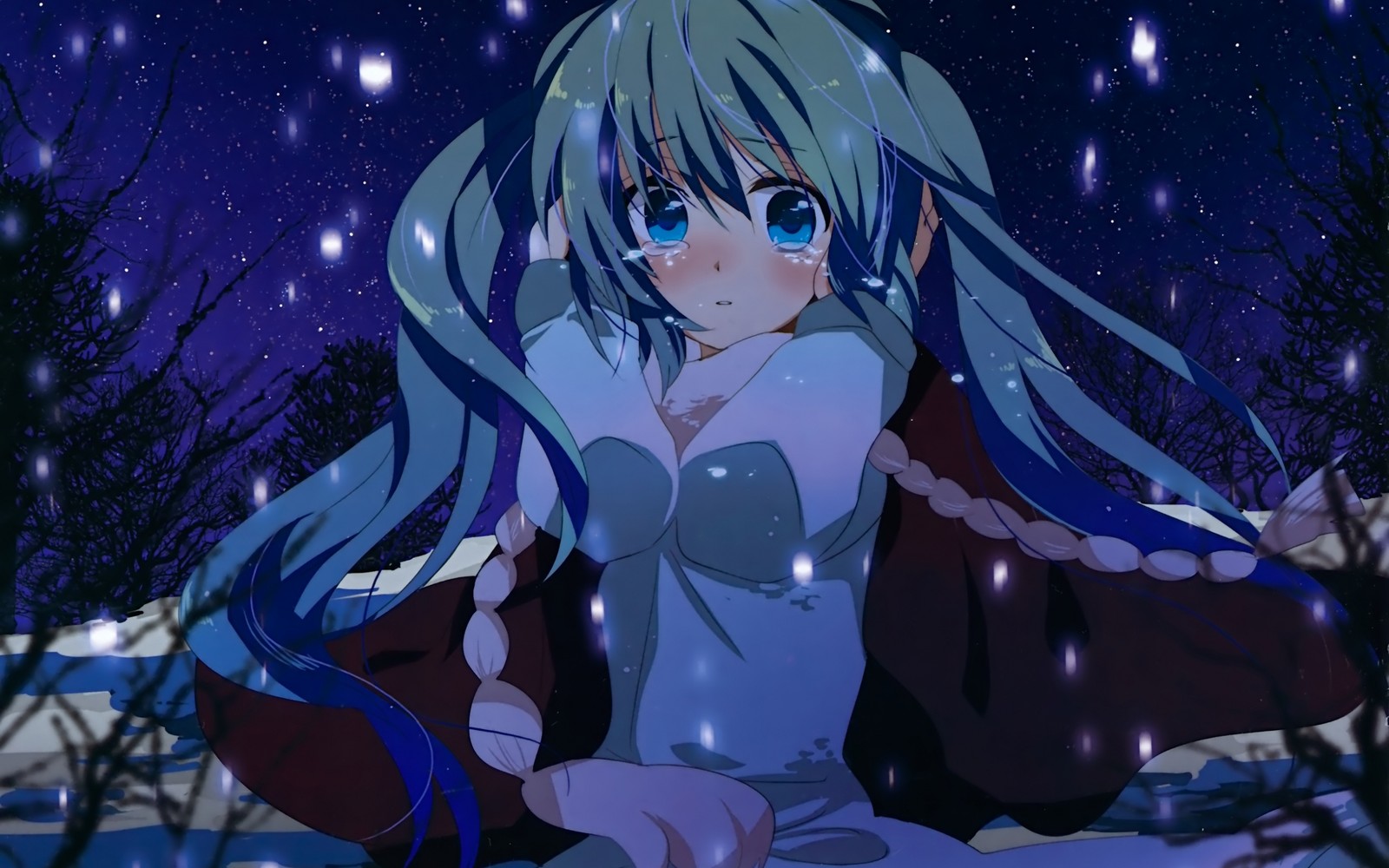 Lade hatsune miku, vocaloid, zeichentrick, schwarzes haar, manga Hintergrund herunter