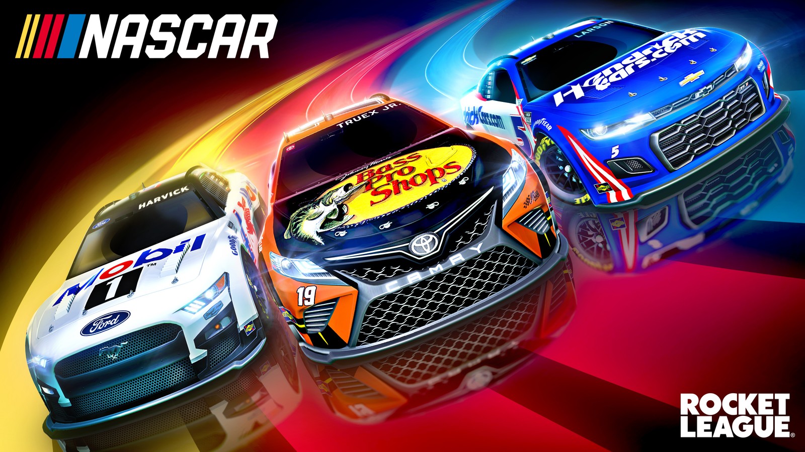 Download nascar, rocket league, video game, games, 4k wallpaper for free