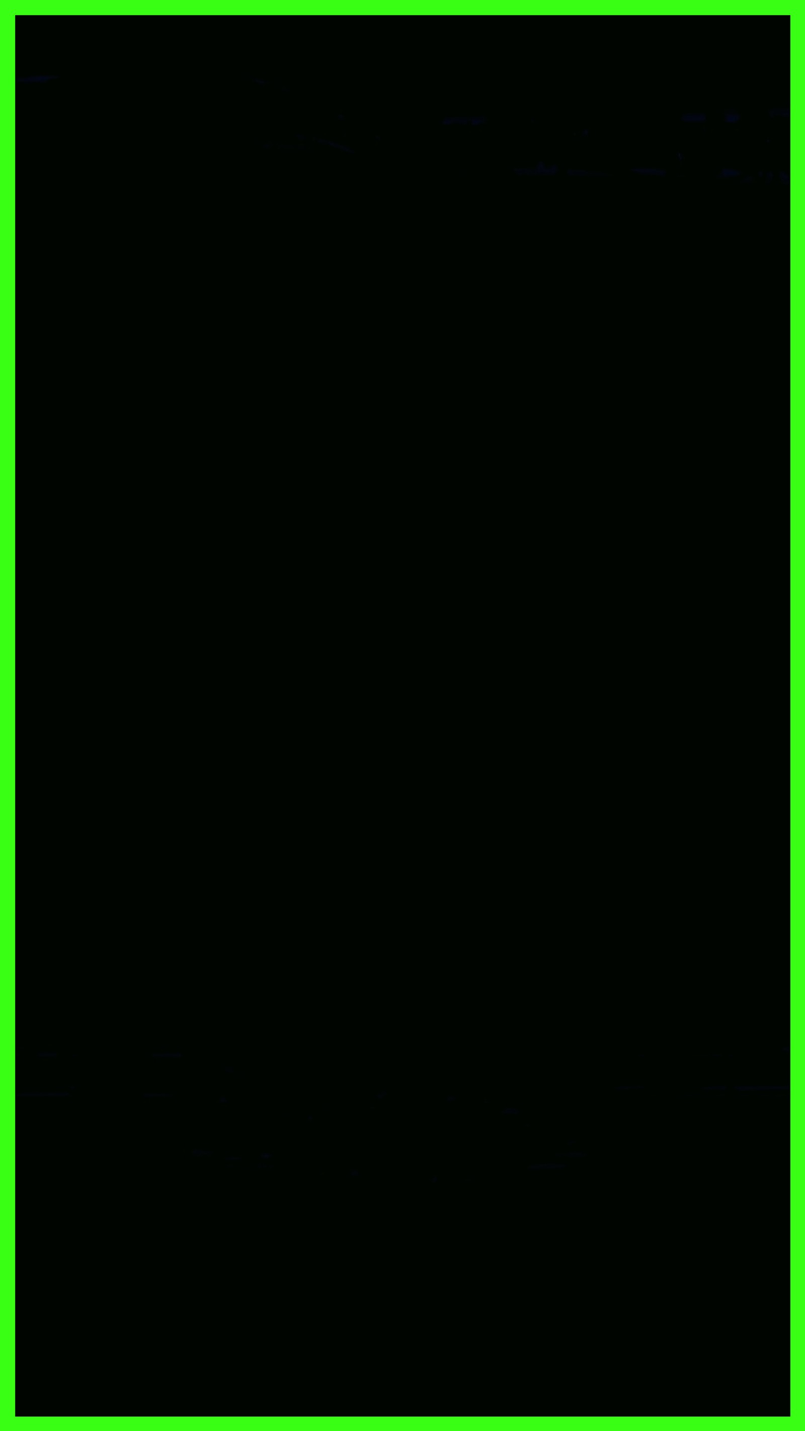 A close up of a green square frame with a black background (edge, green, neon)