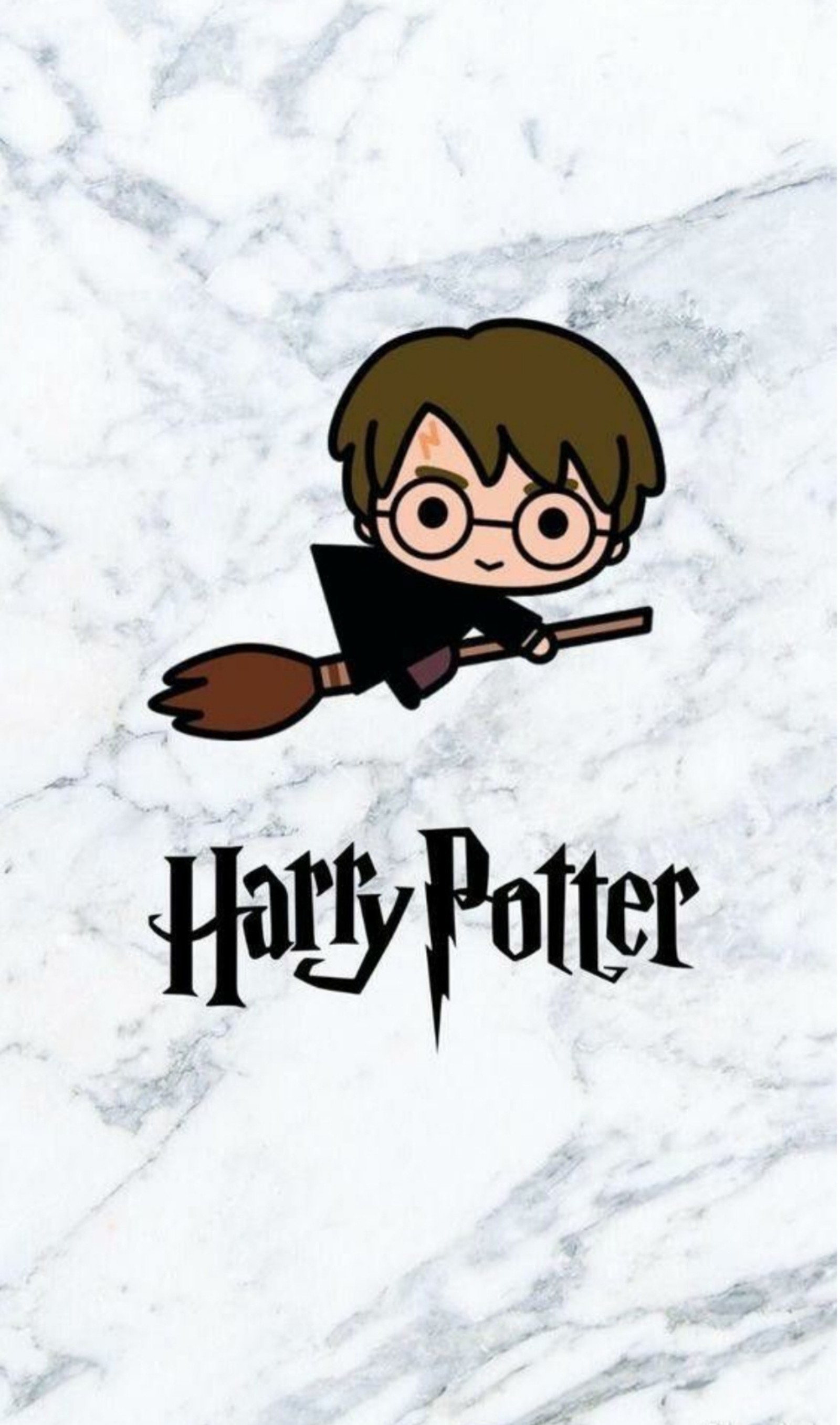 Harry potter fliegt auf einem besen mit dem harry-potter-logo (harry potter, hogwart)