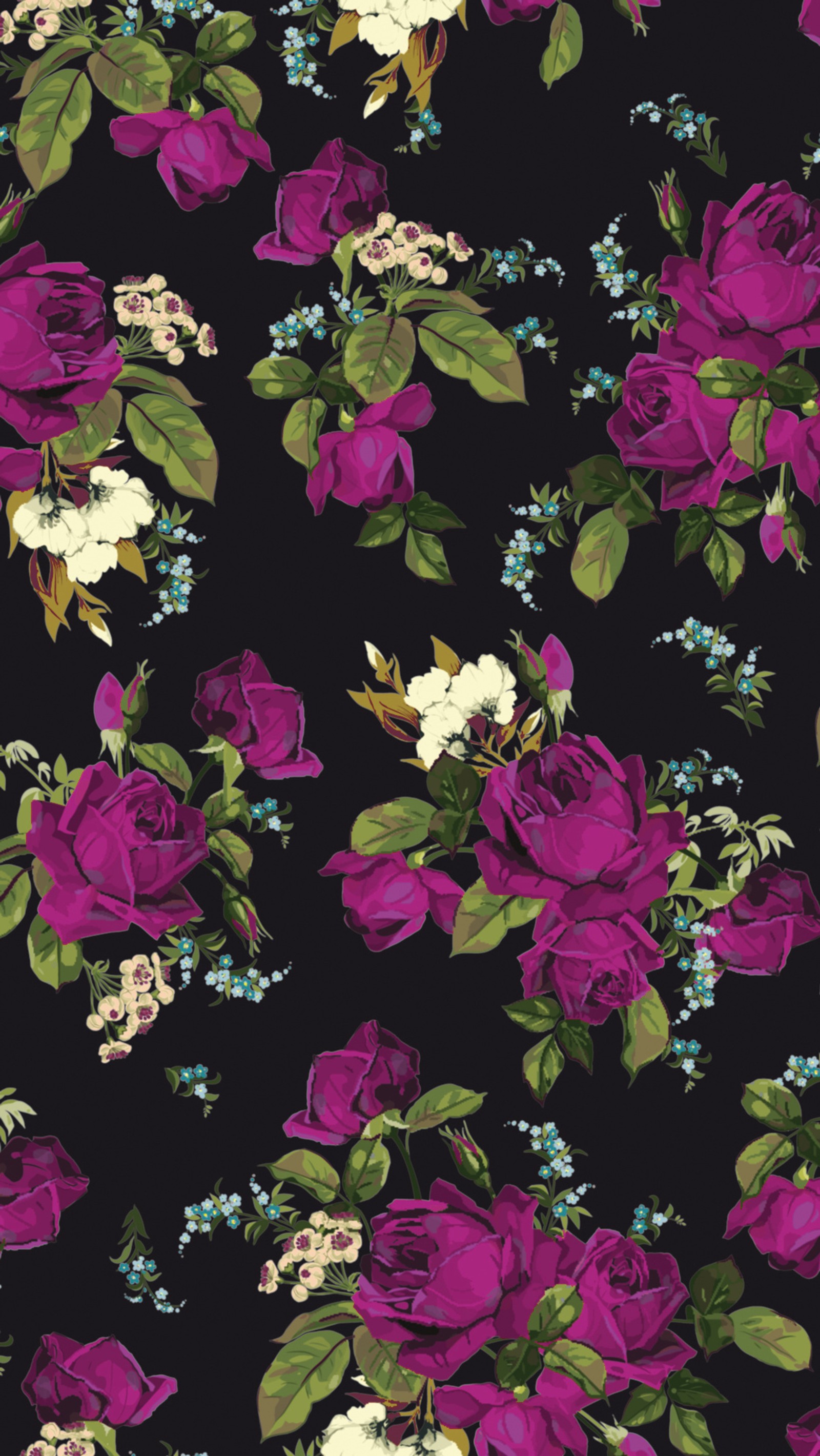 floral, pattern, purple, roses, vintage wallpaper