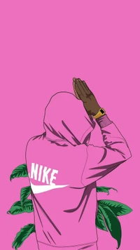 Pink Nike Hoodie with Peaceful Vibes