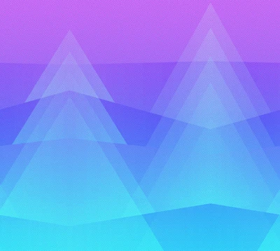 Paysage pastel abstrait avec des formes triangulaires superposées, mélangeant des nuances de violet et de bleu, idéal pour les fonds d'écran mobiles.