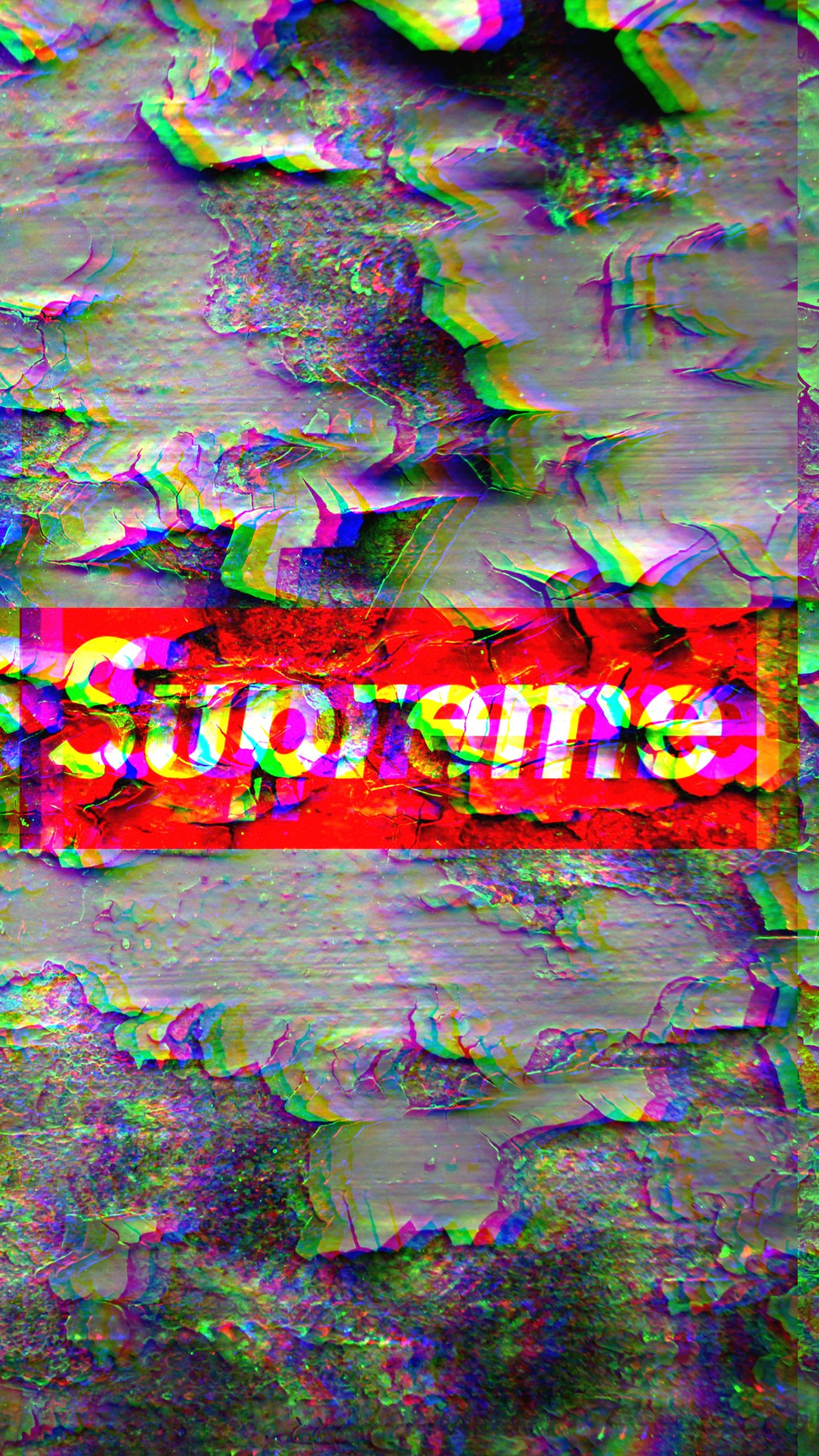 A close up of a sign on a wall with a blurry background (cool, glitch, savage, supreme)