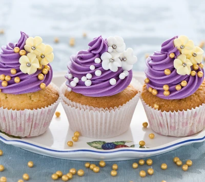 cupcakes, dessert, violet, bonbons