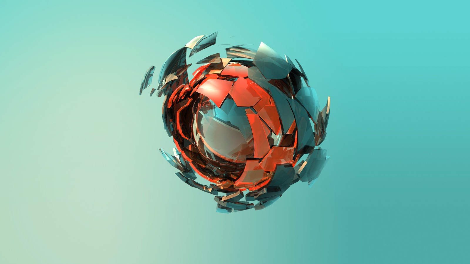 A close up of a sphere with a broken glass surface (graphics, sphere, art, helmet, artist)