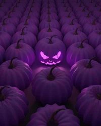 Citrouilles violettes effrayantes : Une célébration d'Halloween