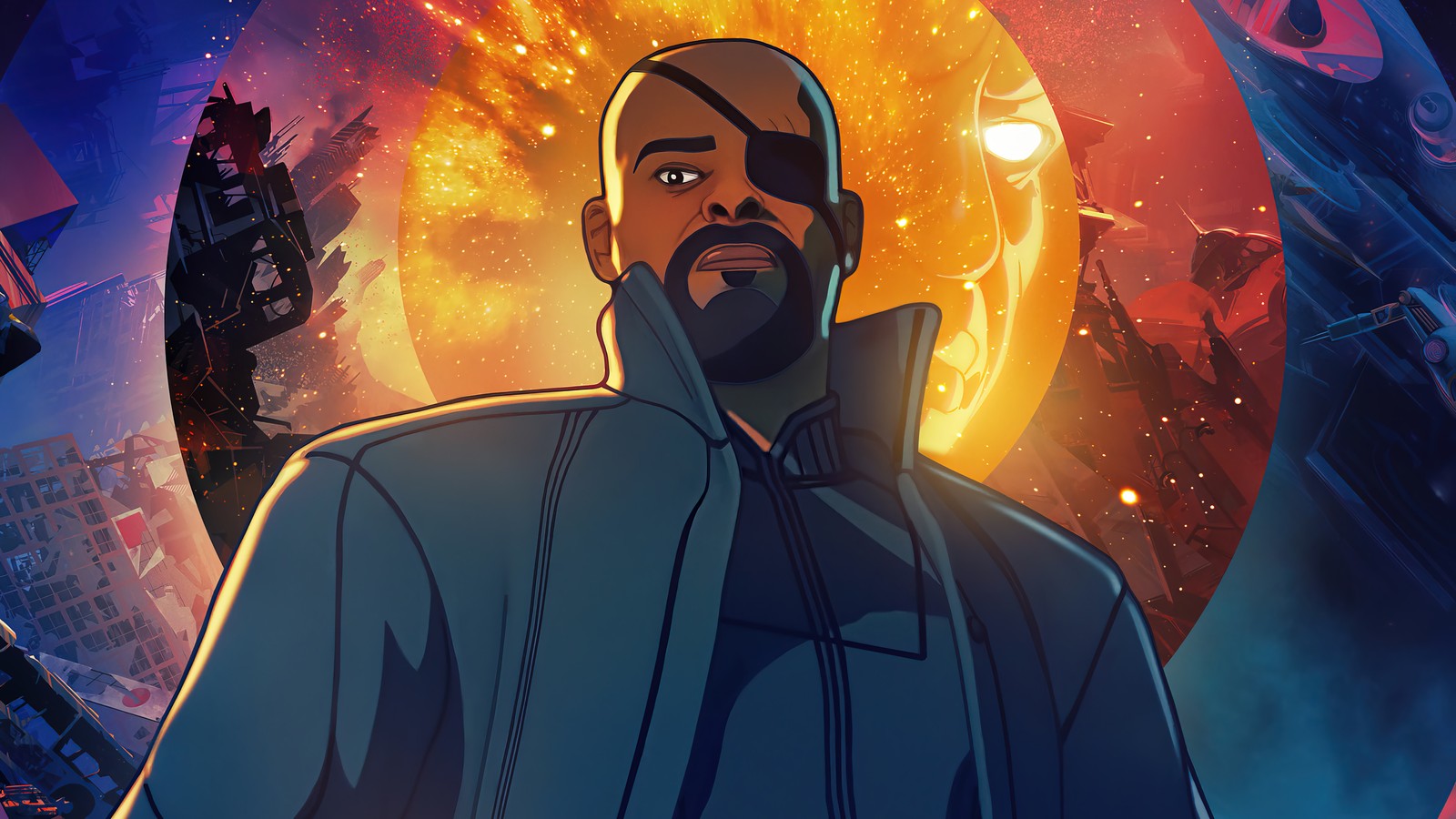 what if, marvel, disney, tv series, nick fury wallpaper