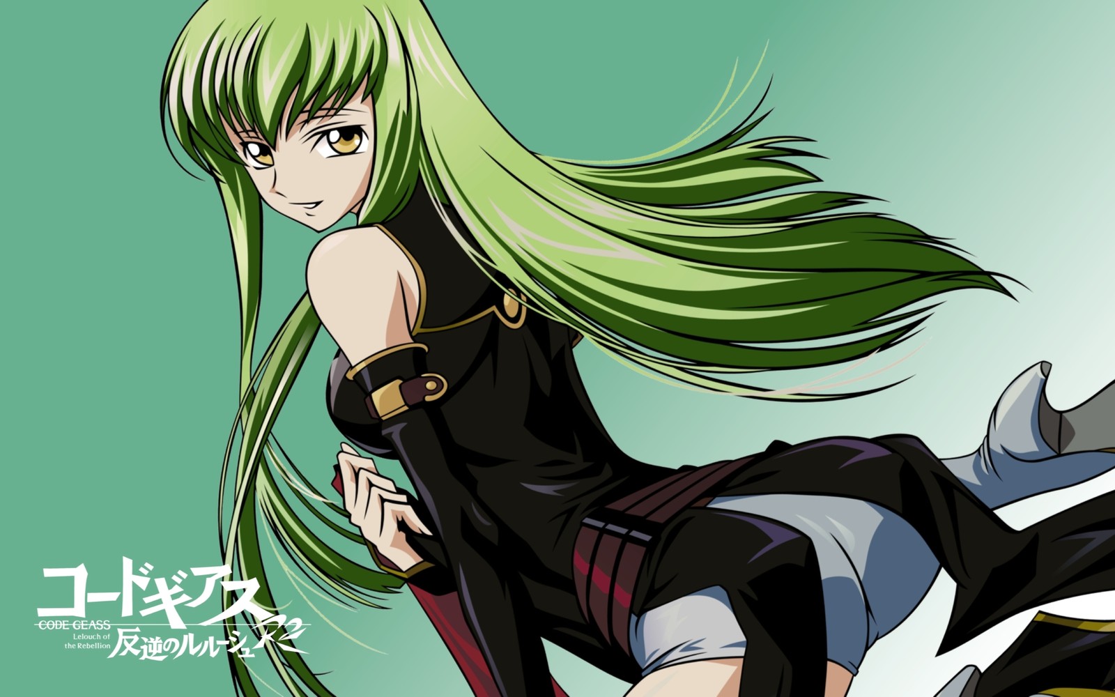 Téléchargez le fond d'écran lelouch lamperouge, cartoon, cheveux longs, mangaka, vert