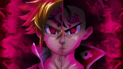 Meliodas y Zeldris: El Choque de Marcas Demoníacas