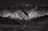 mountainous landforms, black, nature, white, mountain