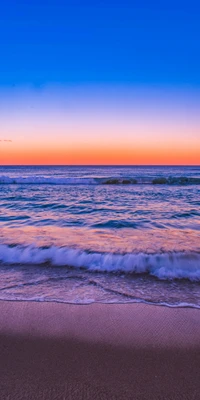 coucher de soleil, mer, plage, la côte, horizon